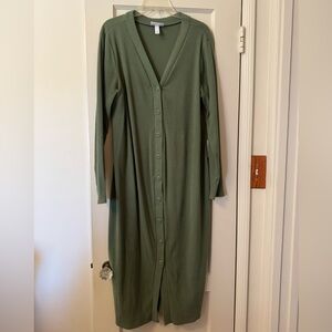 Isabel Green Button-Up Maternity Dress (XL)